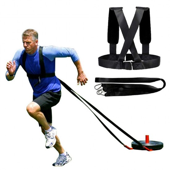 Adjustable Training Belt Resistance Elastic Belt Running Safety Training Rope Sled Harness Tire Pulling Harness Workout Resistance Bands Speed Training