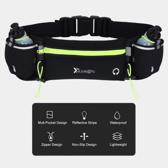 Waist Bag Running Belt with Water Bottles Phone Bag Waterproof for Sport Fitness