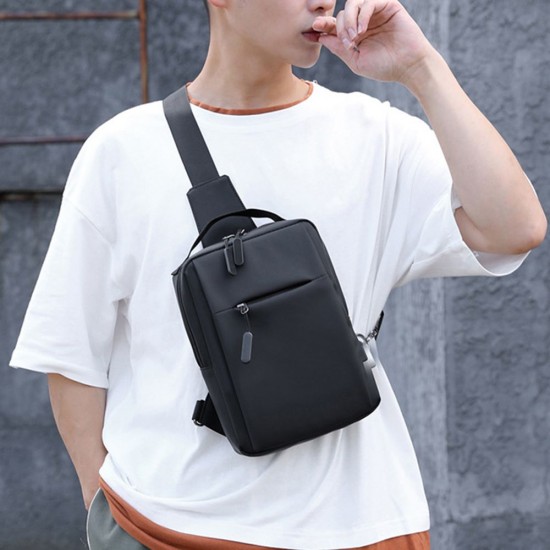 Men Sling Bag Single Shoulder Bag Crossbody Bag Wear-Resistant Nylon Bag Adjustable Strap Shoulder Bag