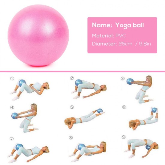 25cm Yoga Ball Anti-burst Thick Stability Ball Mini Pilates Barre Physical Ball