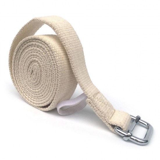 10ft Yoga Stretching Strap Cotton Exercise Strap Fitness Physical Therapy Strap with Metal Ring