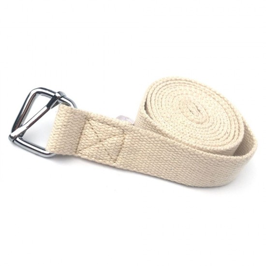 10ft Yoga Stretching Strap Cotton Exercise Strap Fitness Physical Therapy Strap with Metal Ring