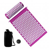 Acupressure Mat and Pillow Set with Spiky Massage Ball and Carry Bag for Back Neck Pain Stress Relief Muscle Relaxation