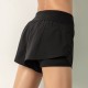 Women Running Shorts 2-in-1 with Pocket Wide Waistband Coverage Layer Liner Lounging Sport Yoga Leggings Fitness Workout Athletic Gym Home Sportswear