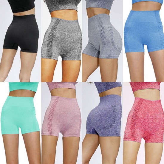 Women Sports Shorts Yoga Shorts Stretchable High Waist Seamless Bodycon Training Gym Sportswear