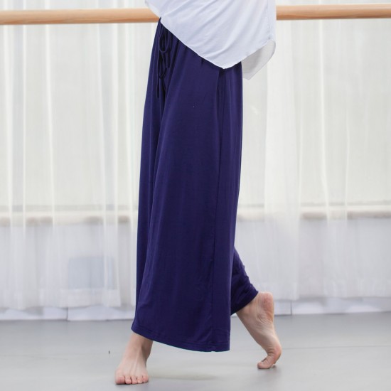 Women Wide Leg Pants Drawstring Loose Flare Dance Pants Female Trousers Yoga Workout Beach