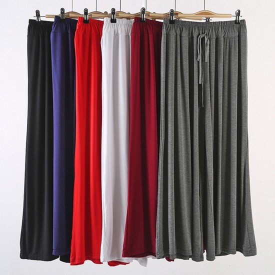 Women Wide Leg Pants Drawstring Loose Flare Dance Pants Female Trousers Yoga Workout Beach