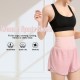 Women 2-in-1 Yoga Shorts High Waist Wide Waistband Breathable Fabric Running Dancing Fitness Sports Shorts