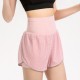 Women 2-in-1 Yoga Shorts High Waist Wide Waistband Breathable Fabric Running Dancing Fitness Sports Shorts