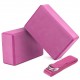 2 Pack Yoga Blocks and Yoga Strap Set Non-Slip EVA Foam Fitness Blocks for Yoga Pilates Fitness Training