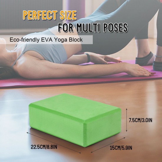 2 Pack Yoga Blocks and Yoga Strap Set Non-Slip EVA Foam Fitness Blocks for Yoga Pilates Fitness Training