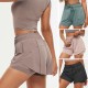 2 in 1 Women Sport Shorts Elastic Waist Quick Dry Gym Workout Yoga Short Pants