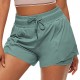 2 in 1 Women Sport Shorts Elastic Waist Quick Dry Gym Workout Yoga Short Pants