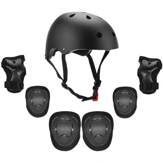 Kids 7 in 1 Helmet and Pads Set Adjustable Kids Knee Pads Elbow Pads Wrist Guards for Scooter Skateboard Roller Skating Cycling