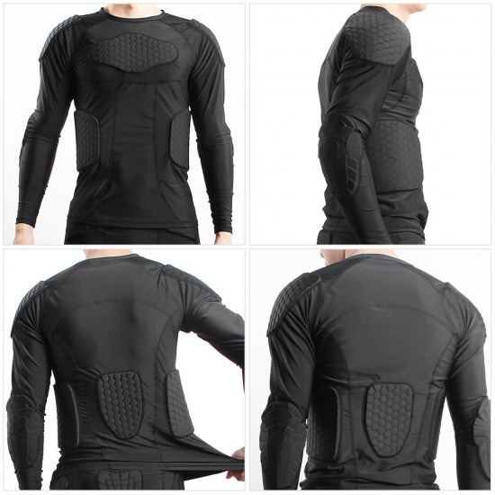 Men Padded Shirt Multiple Pad Protective Gear for Football Baseball Soccer Basketball Volleyball Training Bike Ski