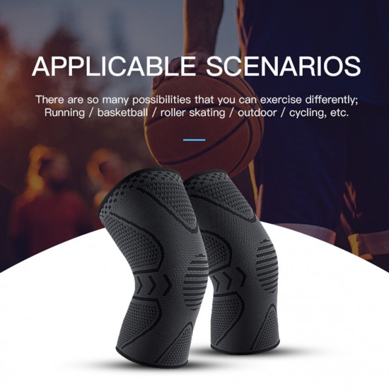 1PCS Kneepads Knee Support Protector with Silicone Design and Flexible Elastic Fitness Soft Breathable for Outdoor Activities Hiking Climbing Running Cycling Yoga