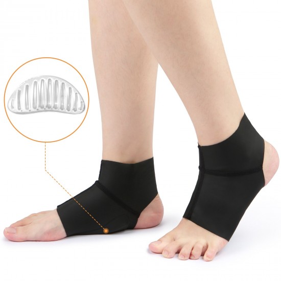 1 Pair Arch Support Brace with Gel Ankle Protector Flat Foot Socks with Gel Inserts Insole Cushion for Ankle Arch Pain Relief