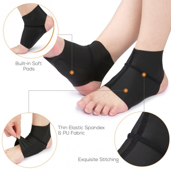 1 Pair Arch Support Brace with Gel Ankle Protector Flat Foot Socks with Gel Inserts Insole Cushion for Ankle Arch Pain Relief