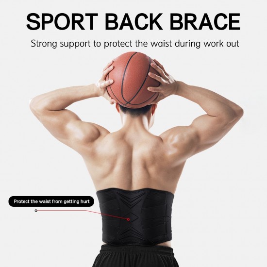 Men Women Back Brace Quick Fastening Tape Breathable Running Yoga Fitness Back Support