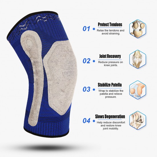 Knee Brace Sport Knee Sleeve Joint Support with Patella Pad for Running Tennis Basketball Hiking