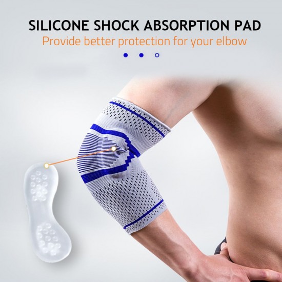 Sports Elbow Protector Sleeve Silicone Elbow Protective Brace High Elastic Elbow Brace for Cycling Basketball Tennis Gyms