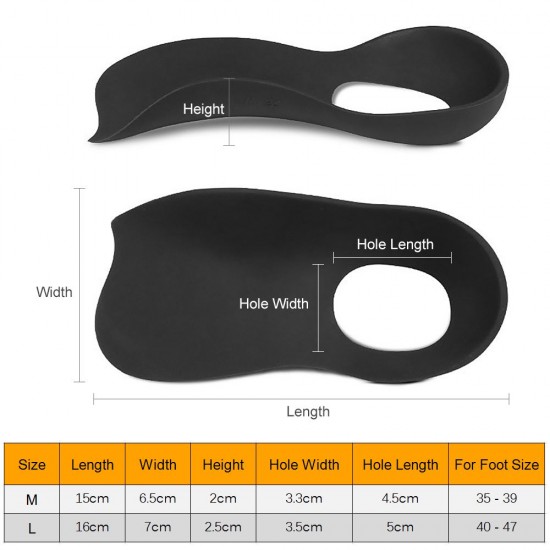 Orthotic Shoe Inserts Arch Support Foot Insoles for Plantar Fasciitis Flat Feet Heel Pain Relief