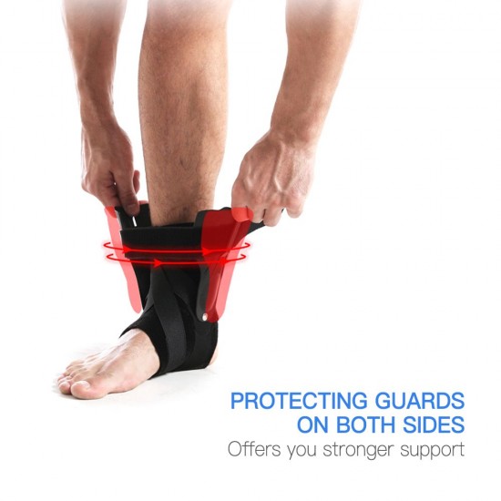 Ankle Support Ankle Brace with Protecting Board Ankle Stabilization Guard Adjustable Compression Ankle Support Strap for Football Basketball and Chronic Ankle Pain Sports Protection