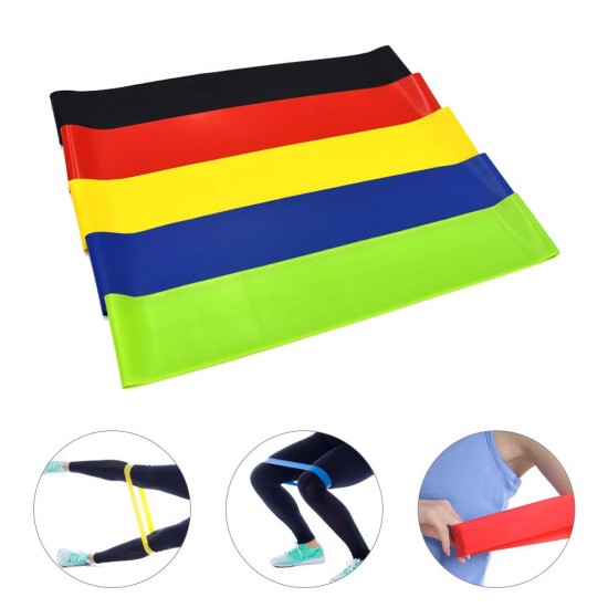 Set of 5 Exercise Resistance Loop Bands with Carry Bag Latex Gym Strength Training Loops Bands Workout Bands Home Fitness Physical Therapy