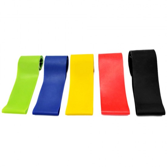 Set of 5 Exercise Resistance Loop Bands with Carry Bag Latex Gym Strength Training Loops Bands Workout Bands Home Fitness Physical Therapy