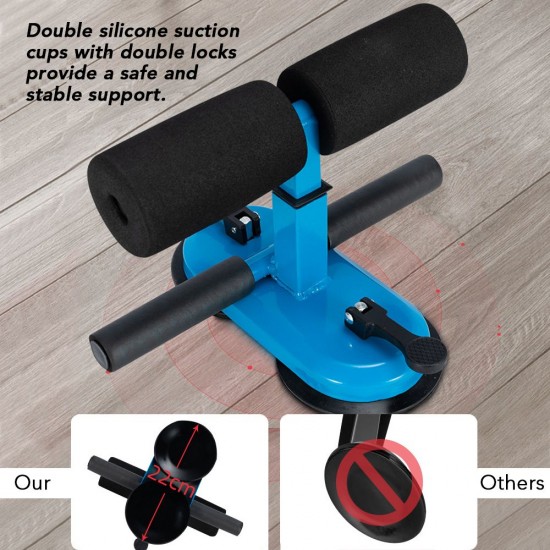 Portable Sit Up Bar with Double Suction Cups Push Up Trainer with 4 Adjustable Heights Muscle Training Equipment