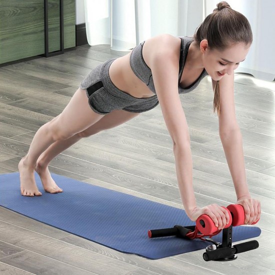 Portable Suction Sit Up Bar with Elastic Tension Rope 4 Adjustable Heights Push Up Trainer Muscle Training Equipment