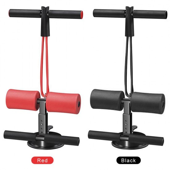 Portable Suction Sit Up Bar with Elastic Tension Rope 4 Adjustable Heights Push Up Trainer Muscle Training Equipment