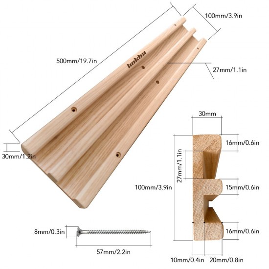 Wooden Hang Board Climbing Fingerboard Doorway Hand Strengthener Equipment for Training Finger Grip and Pull Up